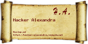 Hacker Alexandra névjegykártya