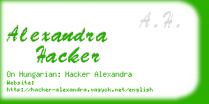 alexandra hacker business card